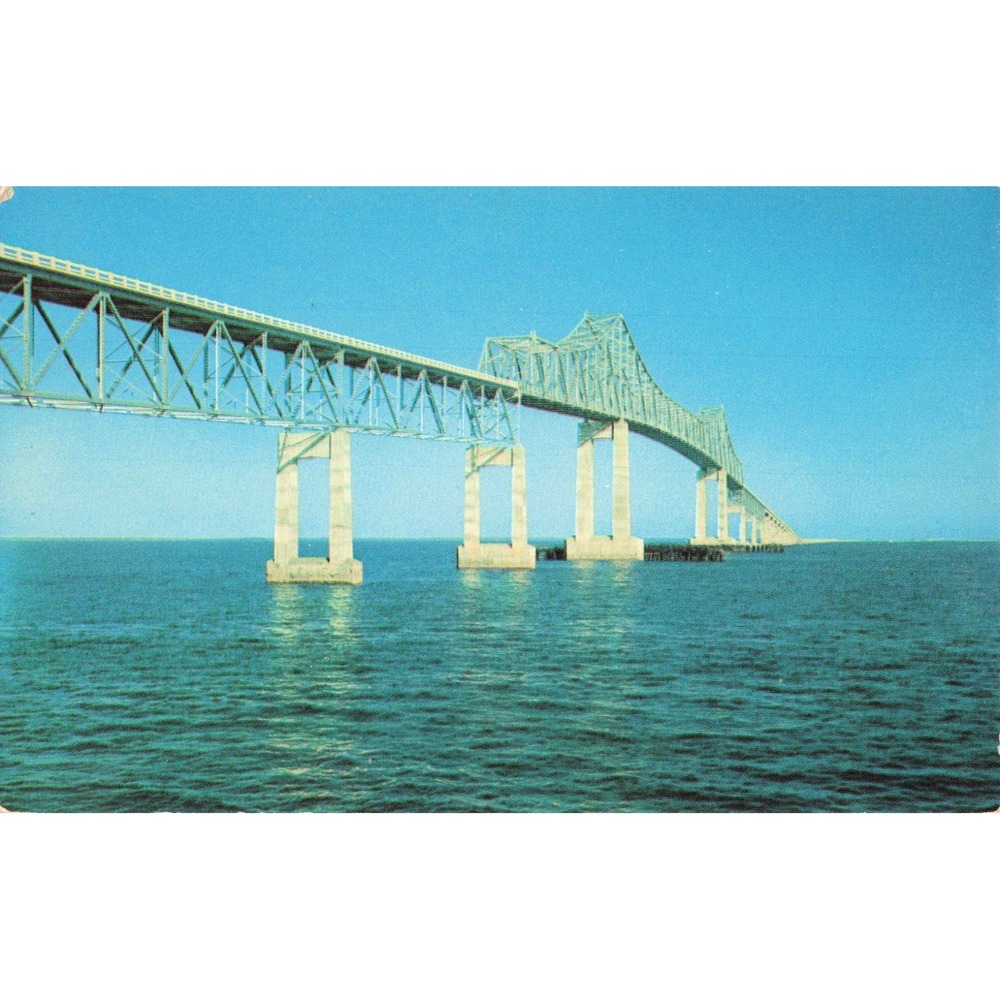 Vintage Sunshine Skyway Bridge Postcard Tampa Bay Florida Colourpicture P11984